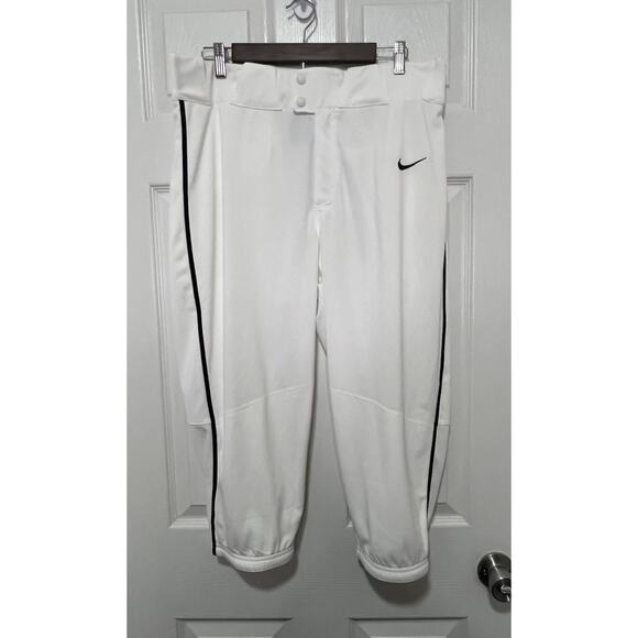 Nike Men Vapor Select Knicker Baseball Pant White & Black Size Large NWT - Picture 1 of 8